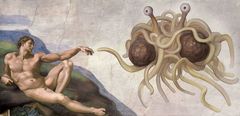 Czy Latający Potwór Spaghetti ośmiesza Boga?